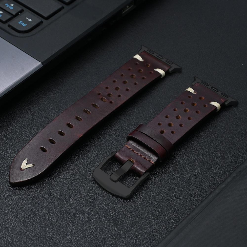 Business Lederarmband für Apple Watch Ultra 2 49mm 10 46mm 42mm Herren Luxus Armbänder für IWatch 9 8 7 6 5 4 SE 41mm 40 38 44mm 45mm