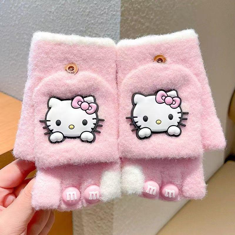 Hello Kitty Winddichte Winterhandschuhe für Jungen & Mädchen - Warmes Fünf-Finger-Design für Schulkinder