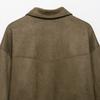 Autumn new European and American fashion big pocket suede texture jacket jacket suede jacket