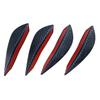 4PCS Car Modified Universal Wind Knife Pvc Material Bumper Anticollision Glue Crescent Spoiler Front Bumper Surround Decoration