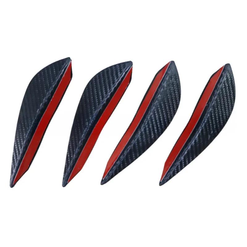 4PCS Car Modified Universal Wind Knife Pvc Material Bumper Anticollision Glue Crescent Spoiler Front Bumper Surround Decoration