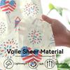 Herdesings American Sheer Tulle Curtains 4th of July Chiffon Drapes 2Pcs Window Curtains for Living Room Bedroom Kitchen Decor