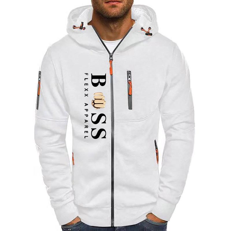 Mens Hooded Sweatshirt Casual Sports Zip-up Top Fashion Print Hoodie S-XXXL