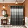 2D Flat, 1pc 2D Flat Shower Curtain, Simple Gray-Black Gradient Stripe Print Shower Curtain, Minimalist Nordic Style Shower Curt