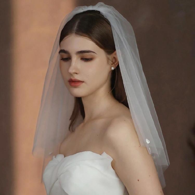 Breathable Meshes Veils Bridal Mantilla Fancy Dress Veils Adjustable Headpiece for Wedding Parties and Showers