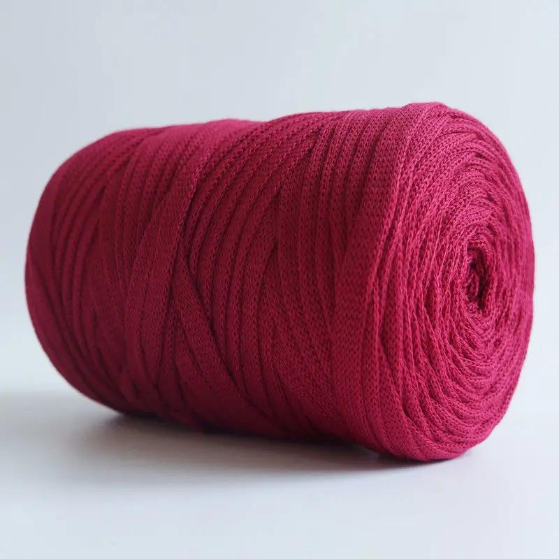 Flat Knitted Fabric Thread, Hollow Yarn Flat Ribbon Thread, DIY Handmade Woven Bag Hook Sandals 250g Crocheting