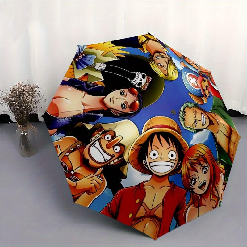 One Piece Crew Automatischer, windfester Faltregenschirm, kompakter Reiseregenschirm für alle Anlässe, tragbarer Cartoon-Regenschirm a0823055