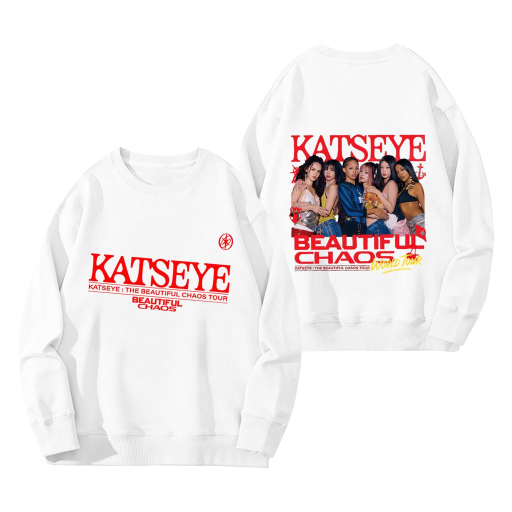 Damenmode Langarm Print Rundhals Lockerer Pullover Sweater Top