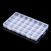 Plastic Jewelry Box 6/10/15/24/28 Compartment Slot Organizer Storage Beads Container  Jewelry Storage Box Rectangle Case