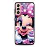 Cartoon Minnie Case for Samsung Galaxy S23 S10e S10 S21 FE S22 S9 S24 Ultra S20 Plus Soft Black TPU Phone Cover Bumper