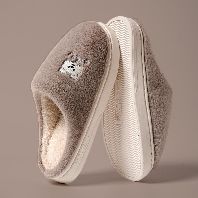 

Хлопковые тапочки мужские зимние домашние домашние толстая подошва нескользящие плюшевые теплые комнатные парные хлопковые туфли женские осенне-зимние Size 44-45 [Size 1-2 smaller shoes]