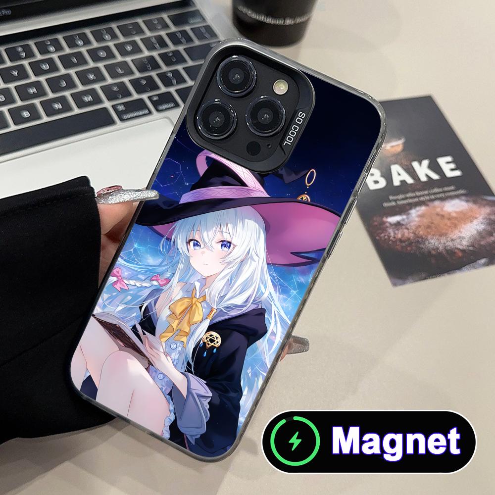 Wandering Witch Elaina Translucent MagSafe Mobile Phone Case for iPhone 17 16 15 14 13 12 11 Air Pro Max Plus Colorful Cover