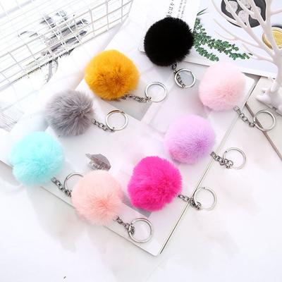 Trendy Soft Pompom Bag Pendant Fur  Ball DIY Keychains Fashion Accessories Key Chain Key Ring