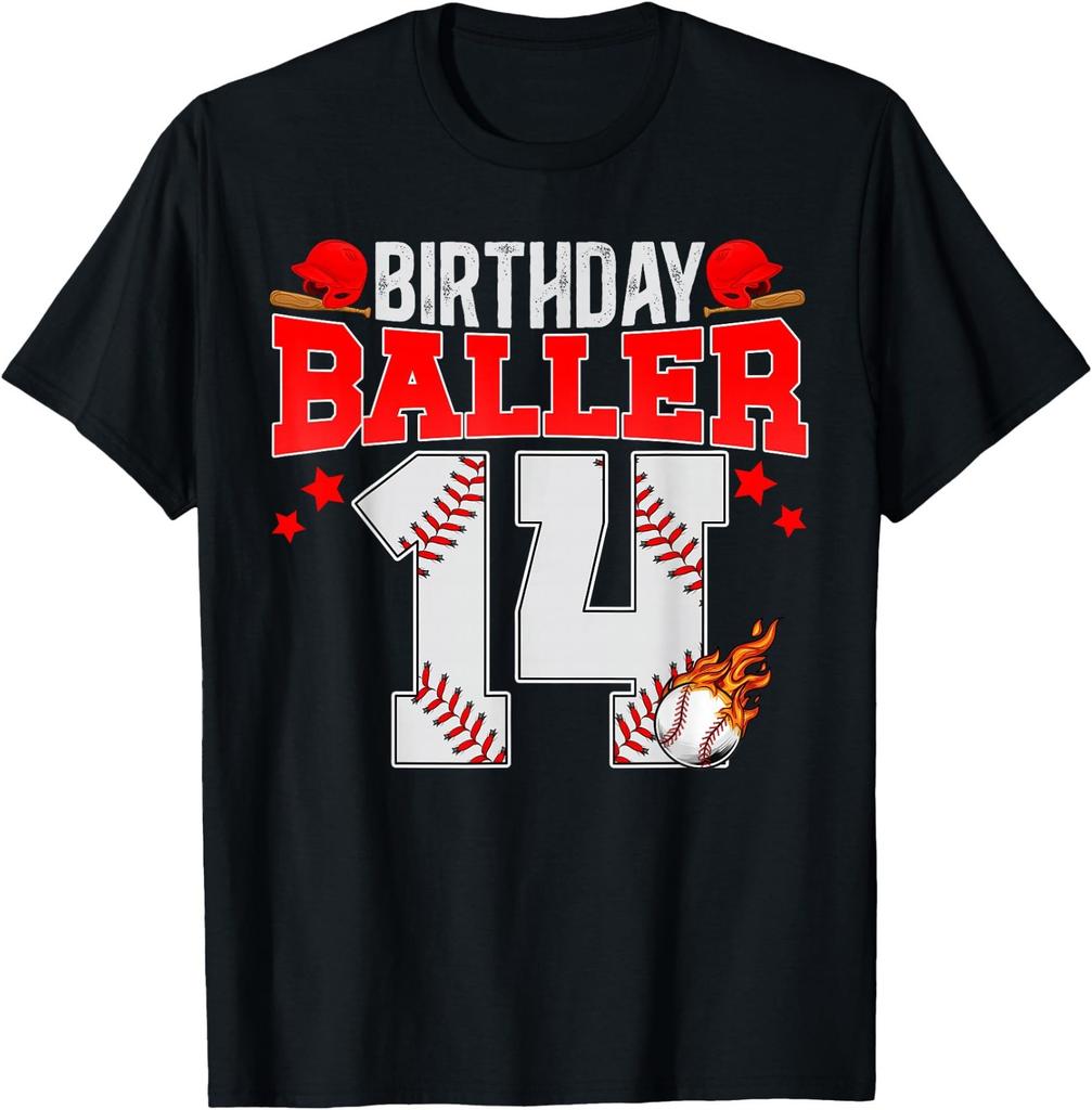 14th Baseball Birthday Fourteen Year Old Baseball Player T-Shirt