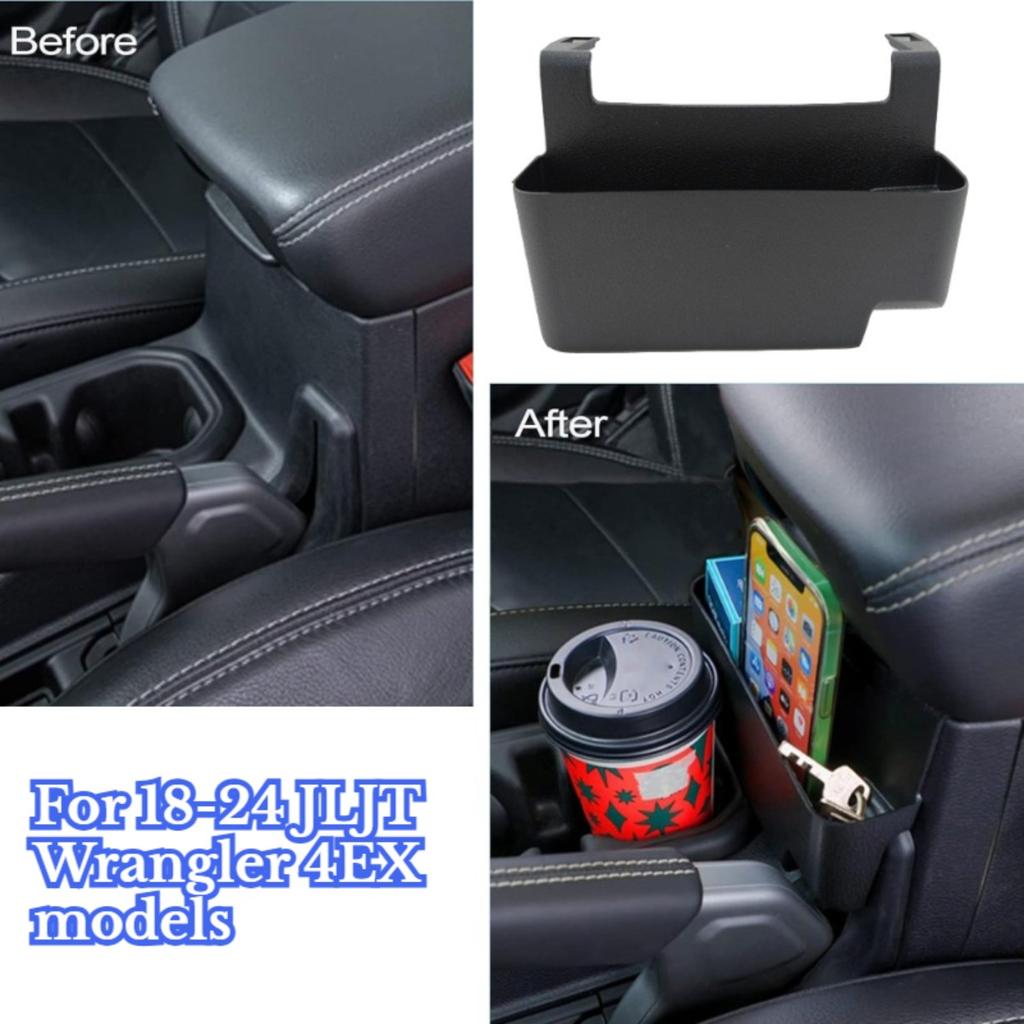 For 2018-2024 Jeep Wrangler JL 4XE Gladiator JT Premium Armrest Gap Hanging Storage Organizer Tray,Molded Center Console Side Hidden Storage Box