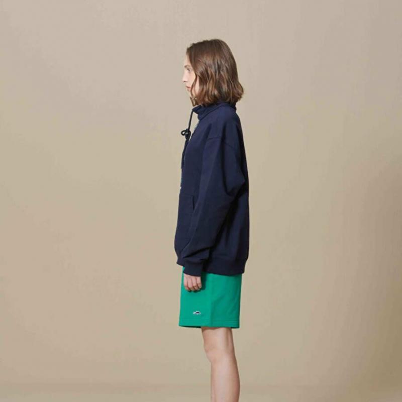 Yüksek Yaka Yarım Fermuarlı Lacivert