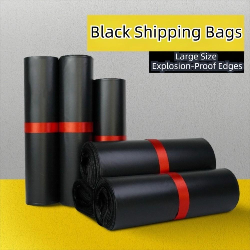 100pcs Waterproof Self-adhesive Packaging Bag Self-seal PE Plastic Express Logistics Bag Black Color Dustproof Courier Bag