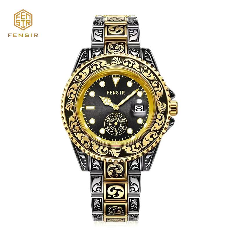 Finshi Two-and-a-half-hand for Luxury Stainless Steel Quartz Watch Fashionable Business Luminous Calendar Waterproof