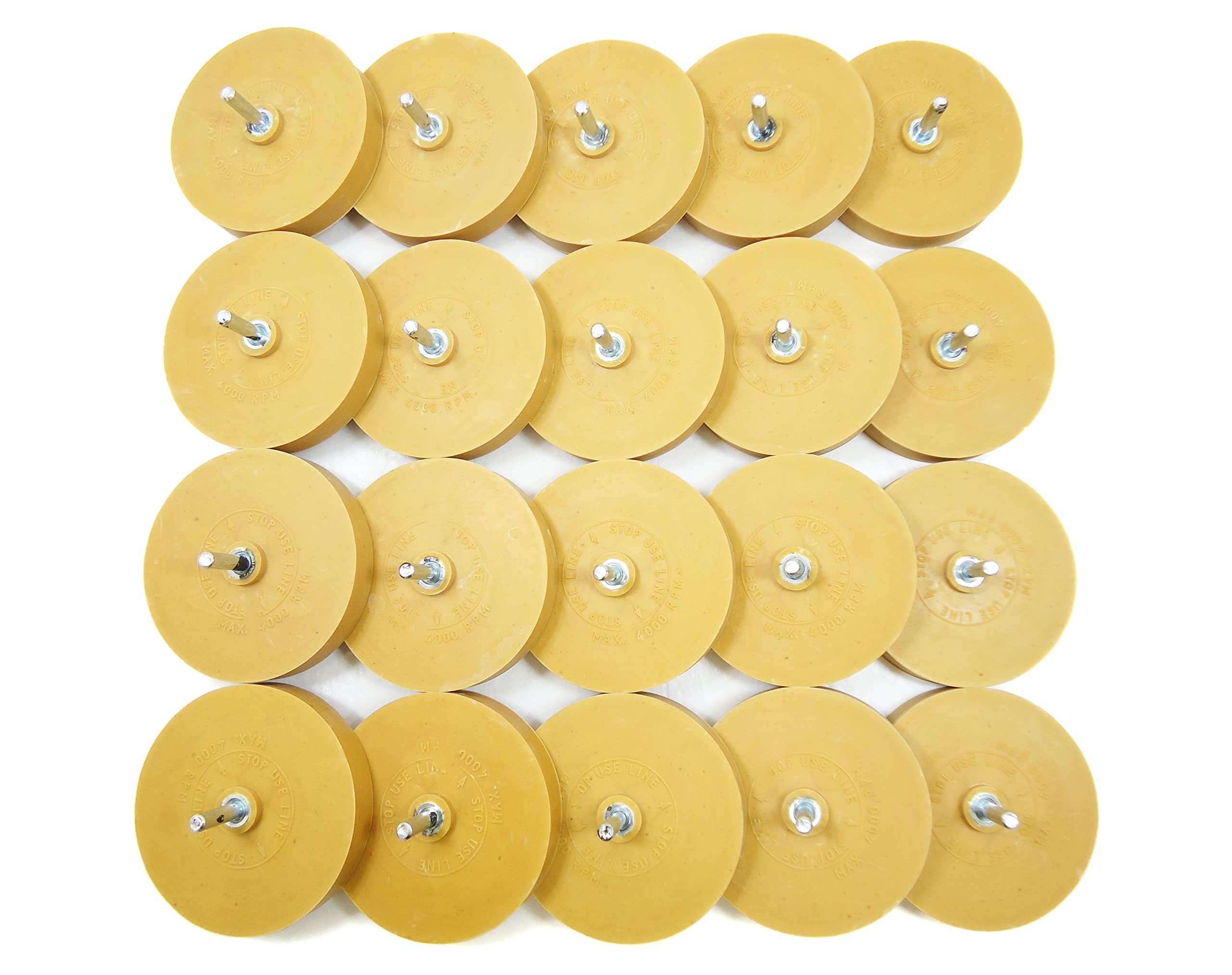 

Set of 20 Rubber Tracers for Electric and Air Drills, Vehicle Inspection Sticker Removal, Eraser, Sticker Remover, Tool
