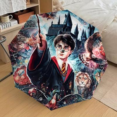 1PC Hogwarts Harry Potter Umbrella-8-Rib Reinforced, Automatic Open, Lightweight & Durable, Cute Fashion Accessory for Outdoor, D2614
