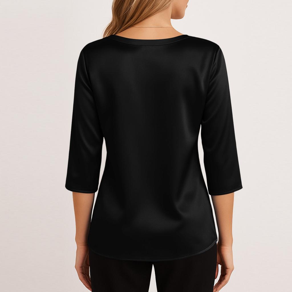 Bluse Für Damen Festlich 3/4 Langarm Hemden Business Casual Outfit Oberteile