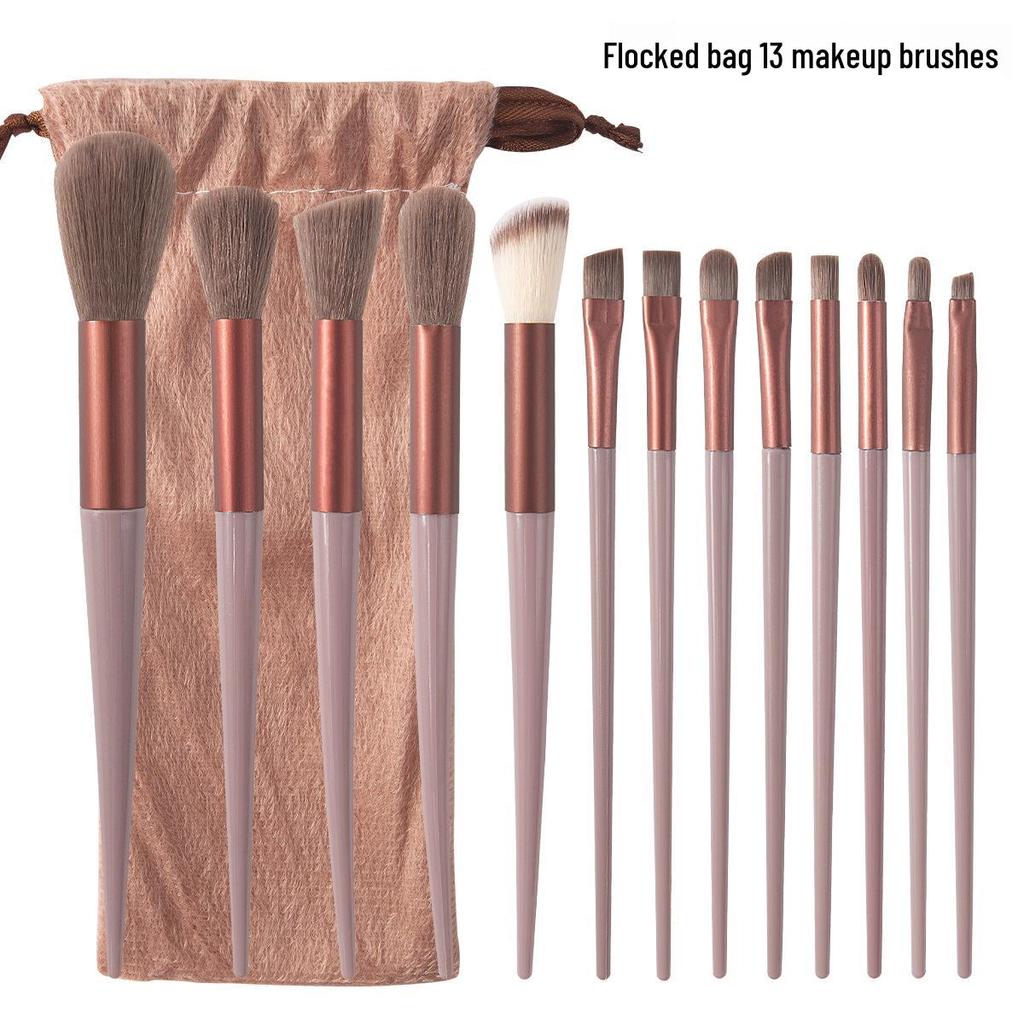 13-Piece Portable Makeup Brush Set: Soft Bristle Blush, Foundation, Eyeshadow Brushes & More