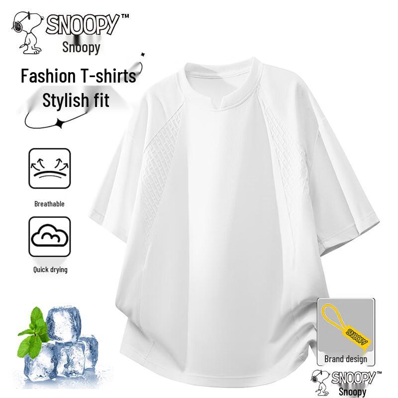 Snoopy Men s V-Neck Short Sleeve T-Shirt L