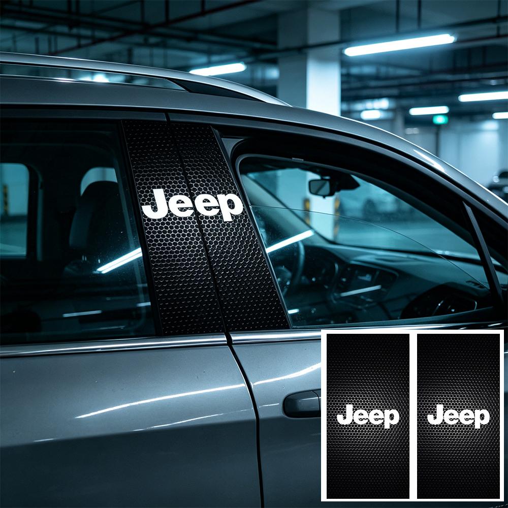 Car Middle Column Creative Sticker Scratch Protection Decorative Paster Car Supplies For JEEP Renegade Patriot Wrangler Cherokee