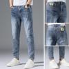 Sommer jeans for menn Slanke små bukser med rette ben Herre elastiske lange bukser