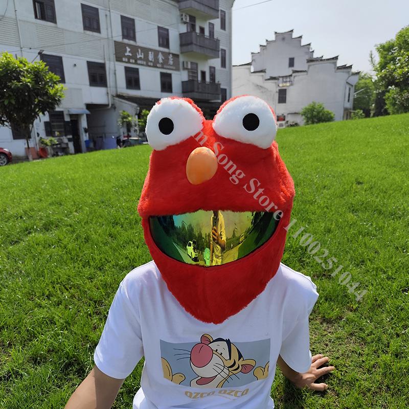 Motorcycle Helmet Covers Cartoon Plush Helmet Protective Cover Helmet Full Face Covers For Funny Personalized Riding Helmets 1