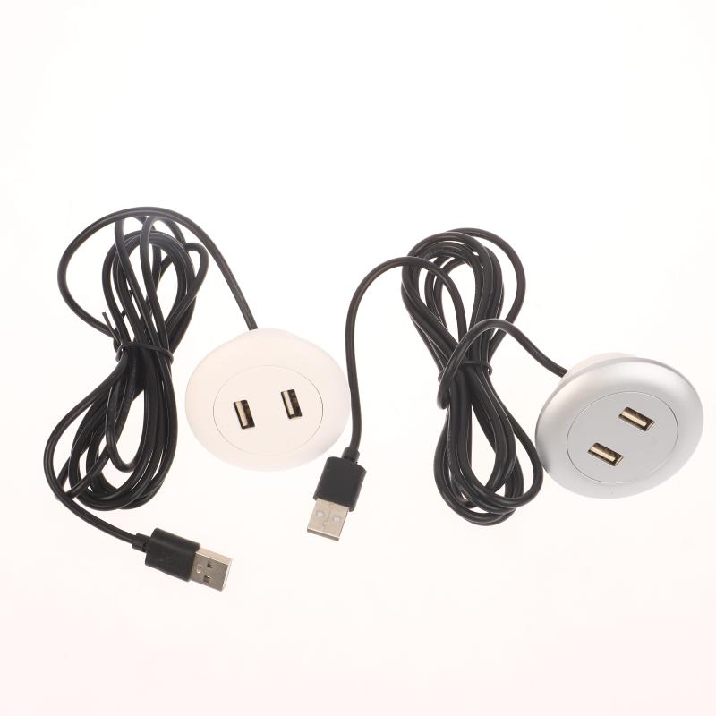 Embedded Desktop 2 Port Usb2.0 To Usb Charge Connector 5V 2A Extension Cord Mobile Tea Table Sofa Concealed Fast Charging Cable