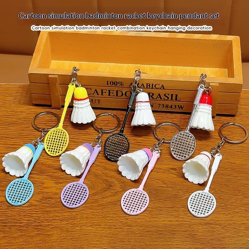 Mode Mini Bedeltje Badminton Racket Sleutelhanger Sleutelhouder Sleutelring Sleutelhangertje Badminton Hanger Sleutelring Voor Rugzakken En Sleutels