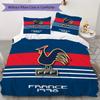 France FFF Motif Literie Ensemble de couette Housse de couette Taie d'oreiller Décoration de maison Cadeau d'anniversaire (1 * housse de couette + 2 * taie d'oreiller sans garnissage)