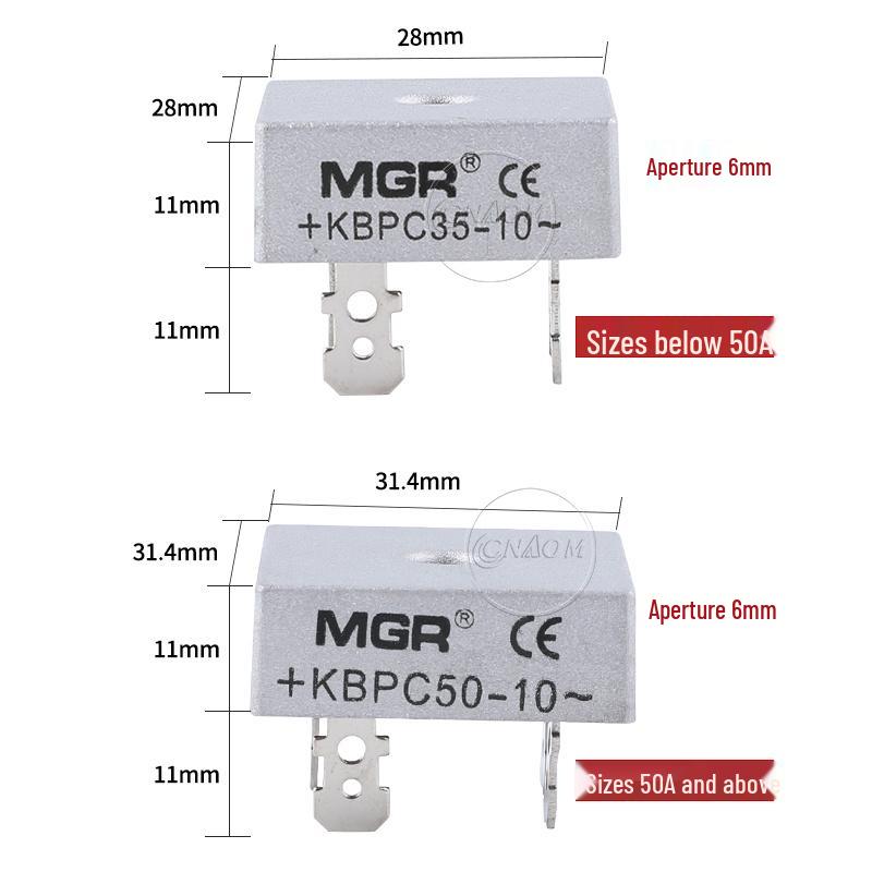 12V/24V/220V Single-Phase AC to DC Rectifier Bridge Module, Charger KBPC3510/5010