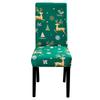 Christmas Chair Cover Dustproof 1 PCS Cartoon Santa Snowman Print Stretchable Fabric Anti Slip Removable New Year Party Decoration