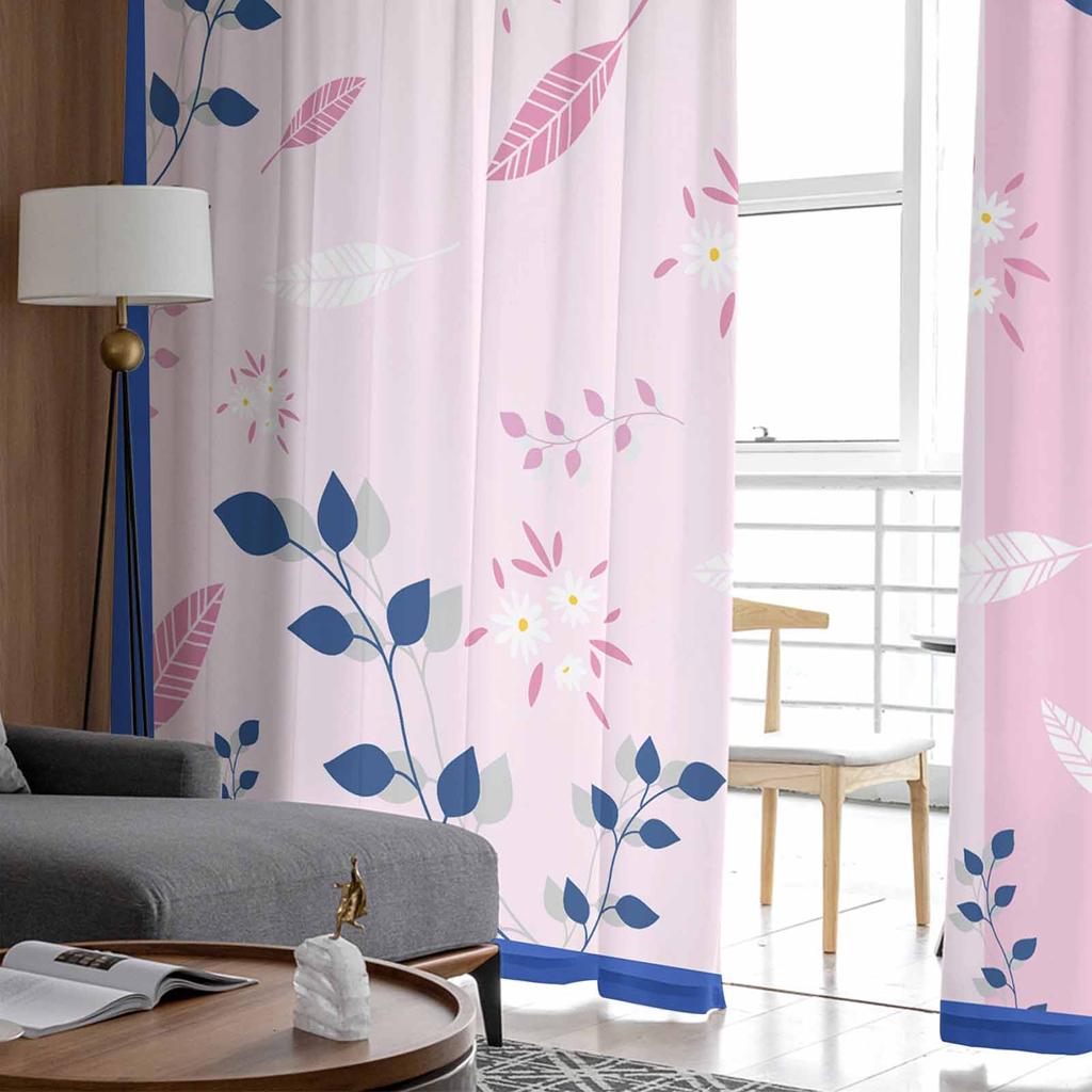 Foglie di Piante Astratte Fiori Rosa Piume Tende in Tulle per Finestra per Soggiorno Camera da Letto Hotel Decorazione di Lusso Tende Trasparenti