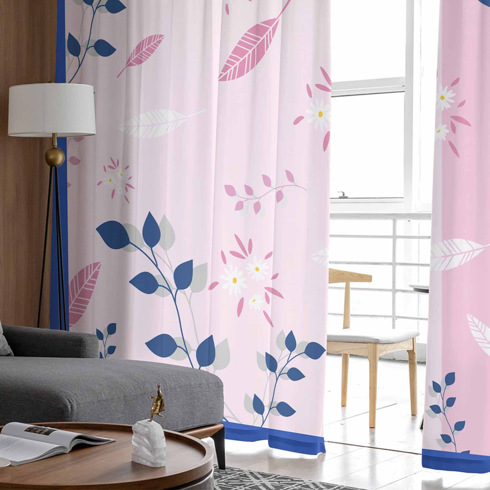 Абстрактные Листья Растений Розовый Цветок Перья Оконные Тюлевые Шторы для Гостиной — фото 4