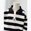 Spring and Autumn Boys Striped Sweatshirt Kids Long Sleeve Pullover Teen Lapel Polo Tops Children Clothes