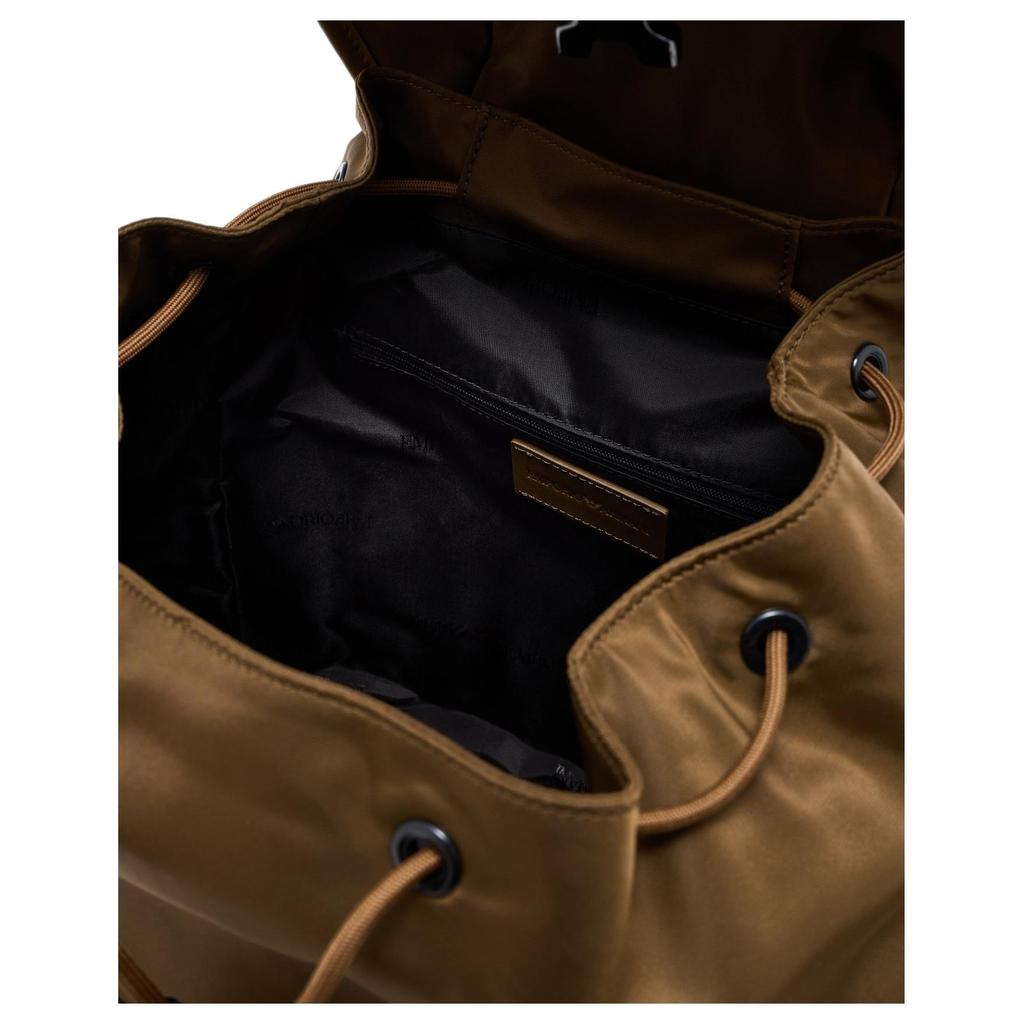 Emporio Armani Solid Color Front Flap Pocket Nylon Backpack Unisex backpack Beige EM004503-AF13454-U6141