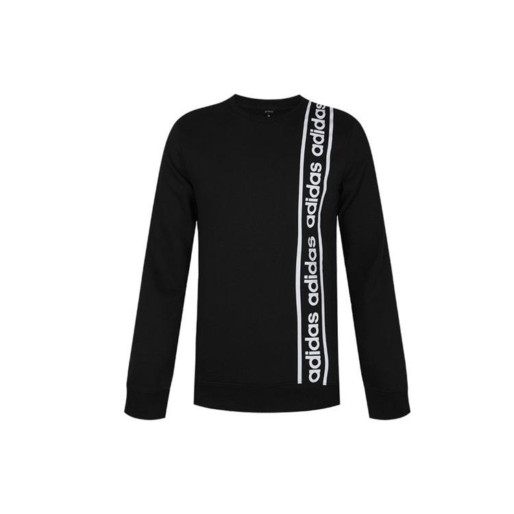 adidas M C90 Brd Letter Print Sports Crew Neck Sweatshirt Black Men s EI5617 L
