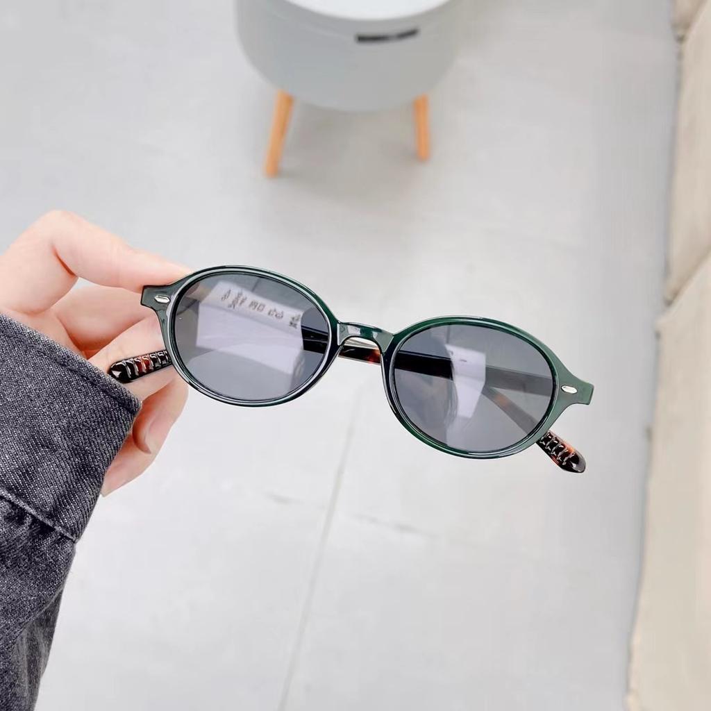 Y2K Retro Oval Frame Sunglasses Sweet Cool Girls Black White Eye Glasses Vintage Simple Women Plain Glasses Eyewear