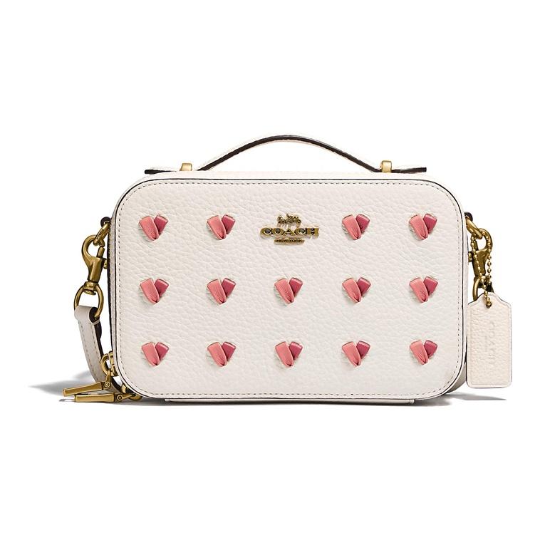 

Coach Alie Heart Embroidery Detachable Shoulder Strap Leather Box Camera Bag Waist Bag Handheld Shoulder Crossbody Bag Mini Women bags C3938-B4HA Basic Set (Bag+Dust Bag)