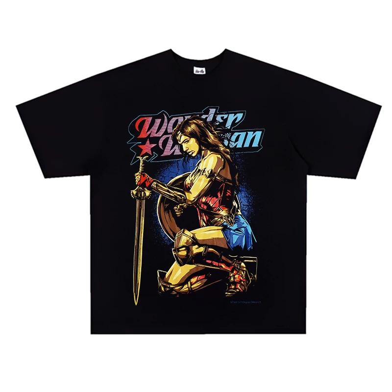 

Wonder Woman Sword Shield TShirt Oversized Cotton Vintage Streetwear Casual Crew Neck Short Sleeve Top for Men and Women S