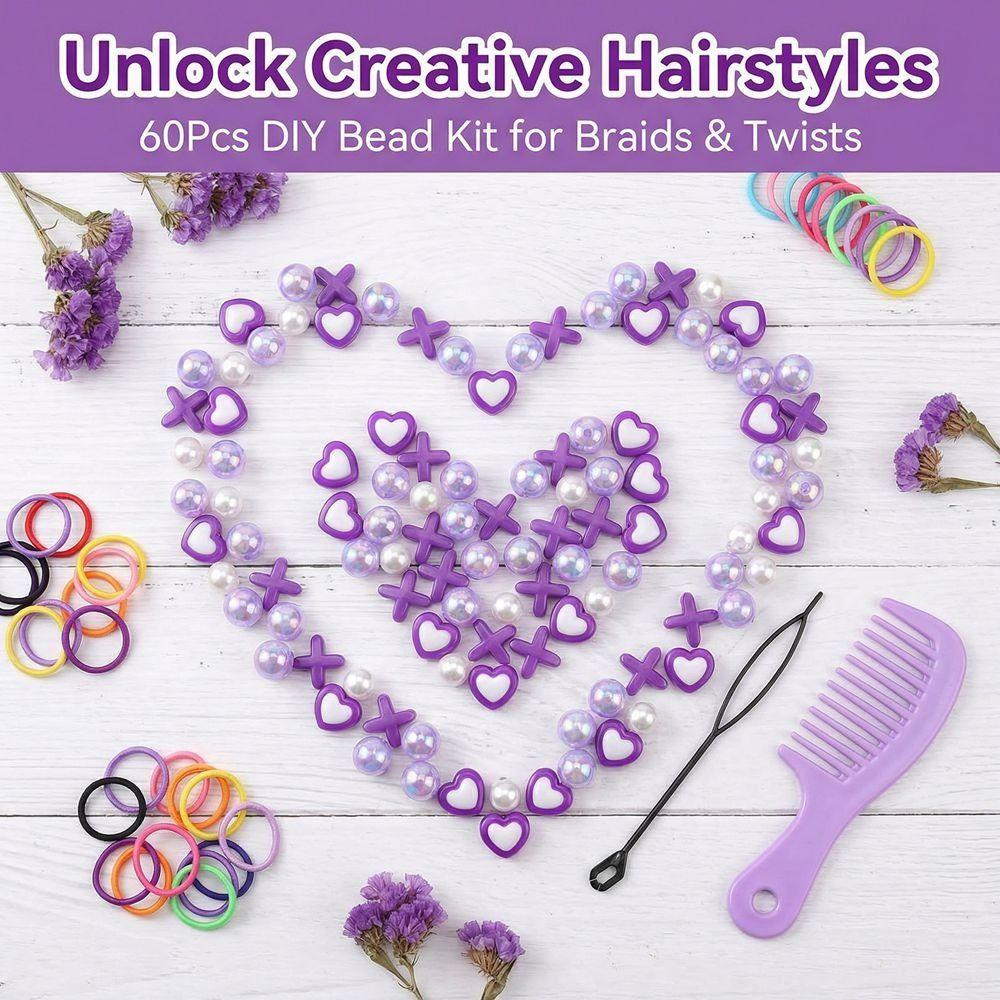 Multi-Color Colorful Hair Beads Kits DIY Painless Braiding Beads New Dreadlock Braids Decor  Girls