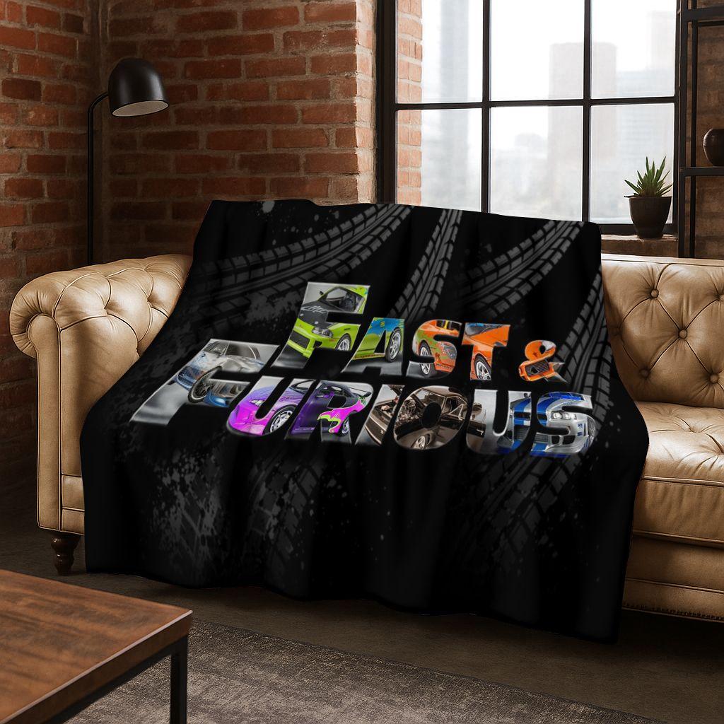 

Fashion Fast & Furious X Dominic Art Flannel Blanket,Cozy Soft Throw Blanket for Home Bedroom Bed Sofa Picnic Cover Kid Gift 75x90cm