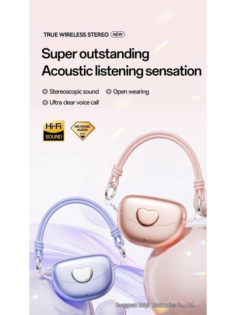 Smart M106 Heart-shaped Open Ear Clip Bluetooth Earphones