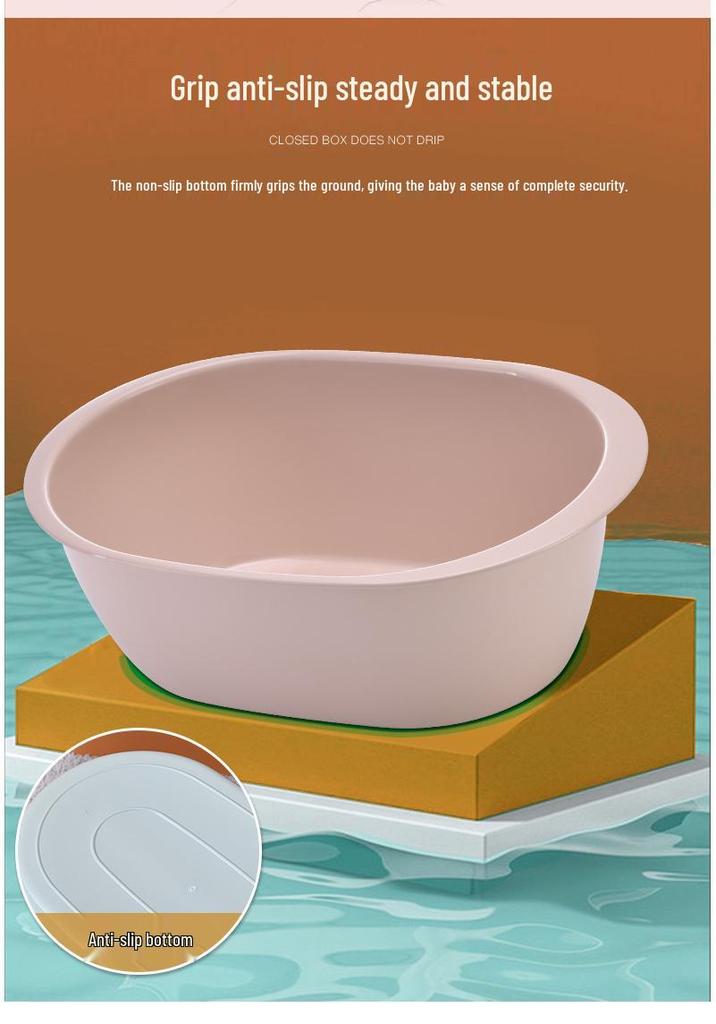 Large Oval Thickened Plastic Washbasin - Baby & Children's Bath or Laundry