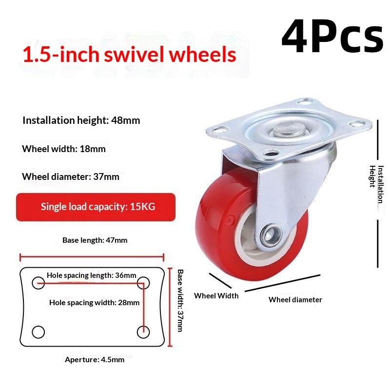 4 Pack Industrial Universal Swivel Caster Wheels Heavy Duty PVC Castors for Camping Trailer Trolley Workbench 105lbs Load Capacity
