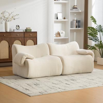 Modułowa sofa kompresyjna wykonana z tkaniny szenilowej, wypełniona pianką 30D o wysokiej sprężystości. Łatwy do przenoszenia, antypoślizgowa podstawa. Beżowy