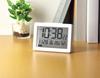Kakusei Radio-Controlled Digital Alarm Clock with ThermometerHygrometer, Backlight, Tabletop Clock, Calendar Display, Dry-Type, White, Compact DO-01